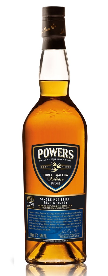 Powers Three Swallow Release Single Pot Still Irish Whiskey (750ml)